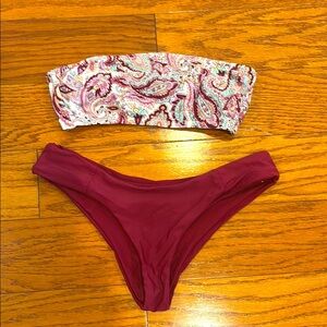 Paisley Bandeau Bikini Set